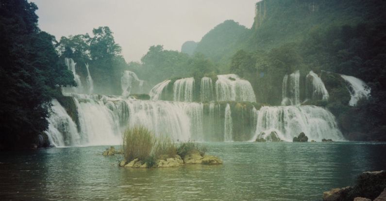 BA Vs. BS - Cascades of Ban Gioc Waterfall at Ba Be Lake in Vietnam