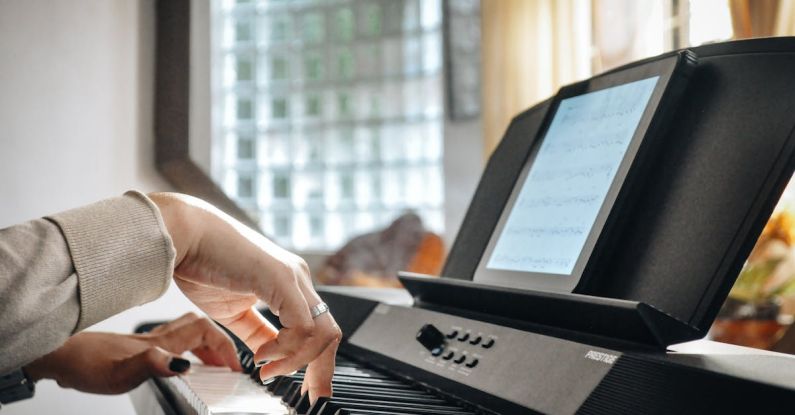Blended Learning - A person playing on an electronic keyboard