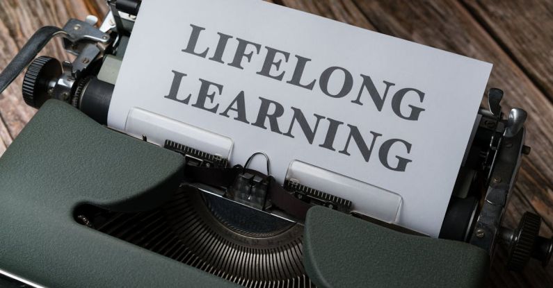 Online Learning Platforms - A typewriter with the word long life learning on it